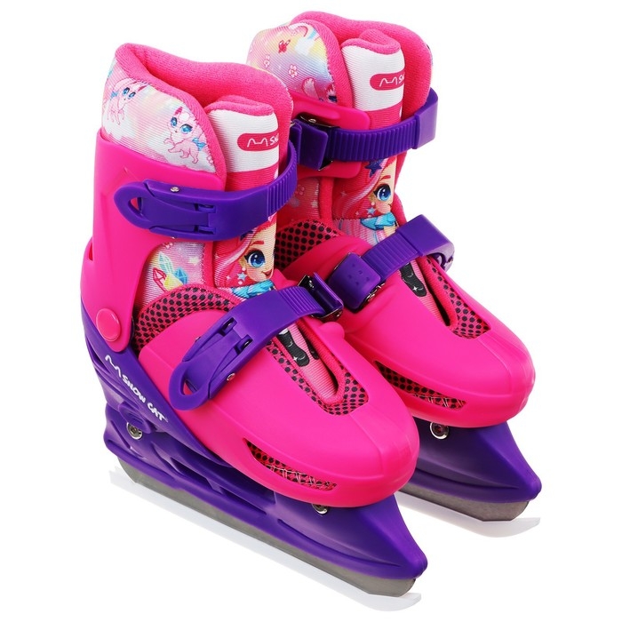 Набор: коньки детские раздвижные Snow Cat, с роликовой платформой, защита, р. 30-33