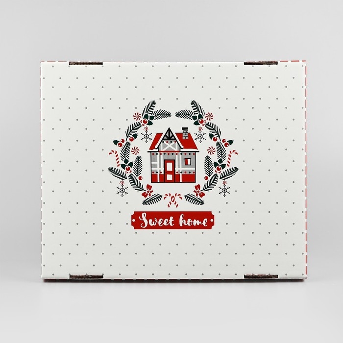 Коробка подарочная новогодняя складная «Sweet home», 31.2 х 25.6 х 16.1 см, Новый год Коробка подарочная новогодняя складная «Sweet home», 31.2 х 25.6 х 16.1 см, Новый год