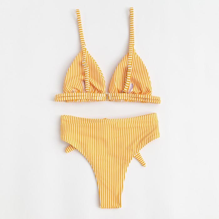 Купальник женский раздельный MINAKU Купальник женский раздельный MINAKU "Stripe", размер 50, цвет желтый