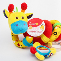 Растяжка - спираль с игрушками дуга на коляску / кроватку для малышей 0+ &laquo;Жирафик&raquo;, Крошка Я