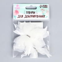 Декор для творчества &laquo;Бабочка&raquo;, трёхслойный, набор 12 шт., размер 1 шт. &mdash; 5 &times; 4,5 см, цвет белый