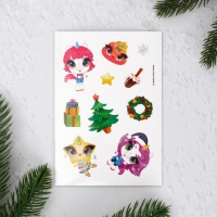 Блокнот - гравюра на новый год &laquo;Новогодняя сказка&raquo;, 10 листов, лист наклеек