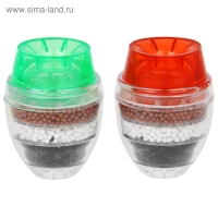 Фильтр для воды на кран Доляна &laquo;Тройной барьер&raquo;, d=16-19 мм, на основе цеолита руды, активированного угля и сульфата кальция, цвет МИКС