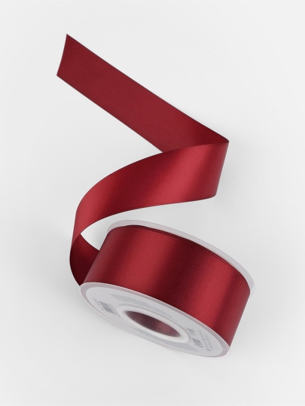 Лента атласная двухсторонняя №0789 38мм*25&plusmn;1м бордовый TR