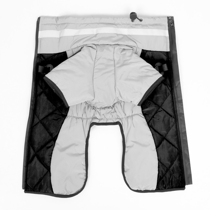 Куртка для больших собак, мембрана, XL (ДС 40, ОШ 41, ОГ 56 см), серо-чёрная
