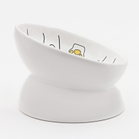 Миска керамическая "Лапа Кота" 150 мл  13 x 9 cм, белая