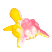 Прорезыватель силиконовый для зубов с погремушкой Крошка Я &laquo;Черепаха&raquo;, розовый