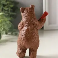 Статуэтка "Медведь с домрой" 11х7 см, коричневый