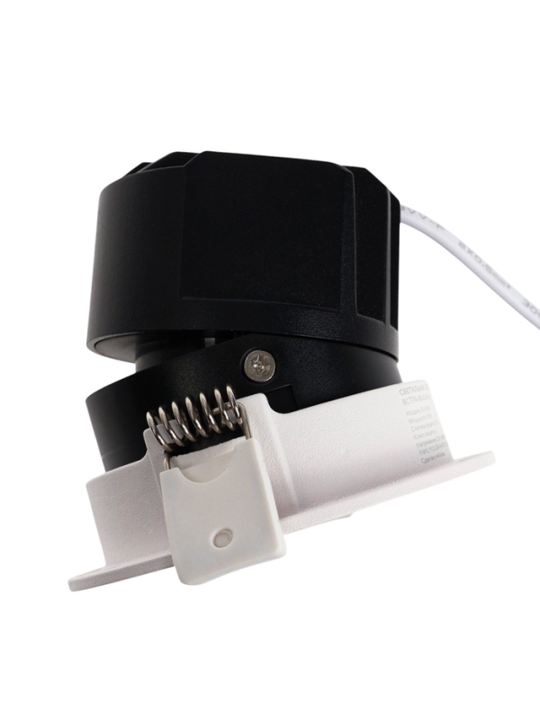 Светильник светодиодный встраиваемый, поворотный, 6Вт, 6500К, с драйвером, D75, черно-белый   107130