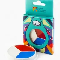 Профессиональный театральный грим "Шайба", (красный, белый, синий), 15 мл.