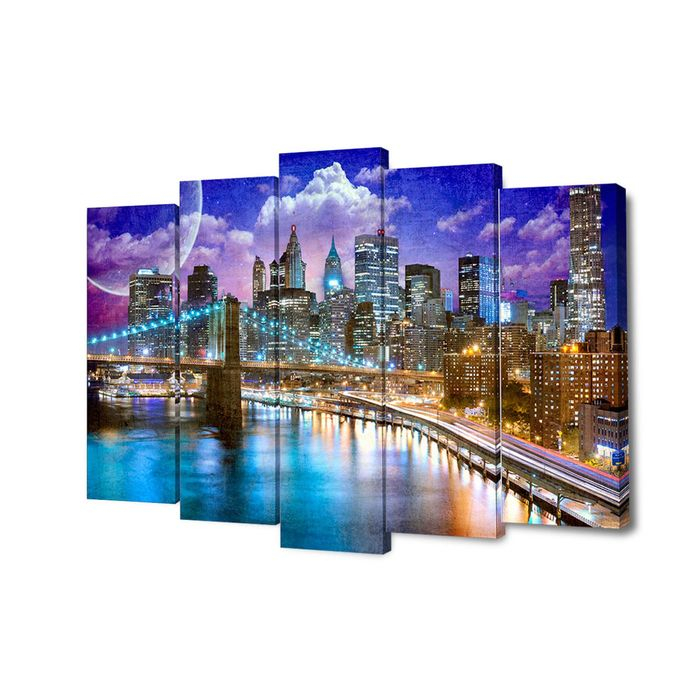 Картина модульная на подрамнике Картина модульная на подрамнике "Яркий город" 2-63*25, 2-71*25, 1-80*25; 125*80см