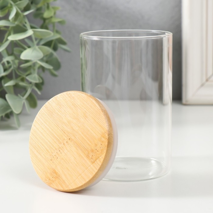 Банка для свечей стекло с крышкой Банка для свечей стекло с крышкой "Цилиндр" прозрачная 270 мл 6,5х6,5х10 см