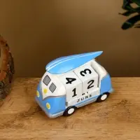 Календарь настольный "Микроавтобус" дерево 10х5х7 см, цв. синий