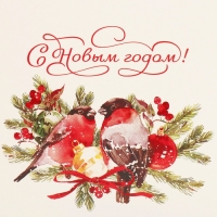 Коробка подарочная новогодняя складная &laquo;Снегири&raquo;, 15 х 15 х 15 см, Новый год