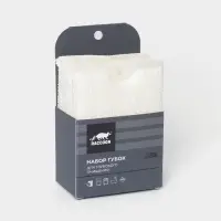 Набор губок скраберов из микроволокна для глубокой отчистки Raccoon, 3 шт, 12&times;8,5&times;1,4 см, цвет белый