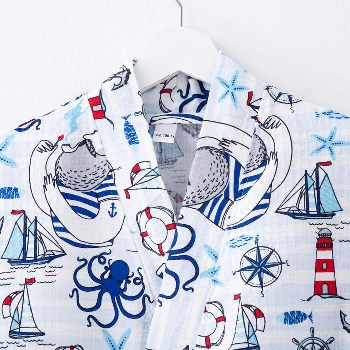 Халат мужской удлиннный Этель Халат мужской удлиннный Этель "Капитан" размер 58-60, вафля 200г/м2, 100% хлопок