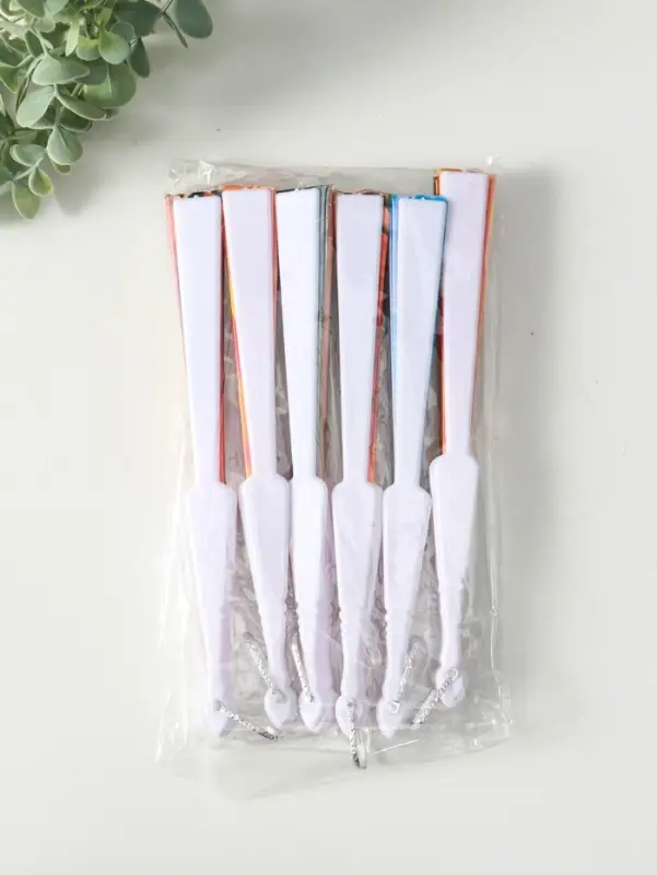 Веер пластик, текстиль "Подсолнухи" МИКС широкие лопасти 23 см