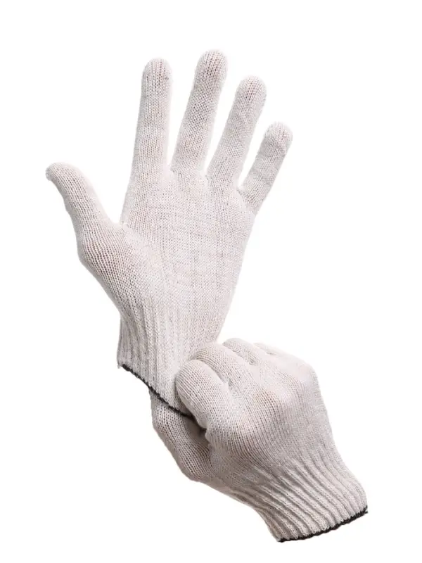 Перчатки садовые, хб, вязка 10 класс, 3 нити, размер 9, без покрытия, белые, Greengo