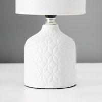 Настольная лампа с абажуром RISALUX «Тирсо», Е14, 40 Вт, белый, 13×13×27 см Настольная лампа с абажуром RISALUX «Тирсо», Е14, 40 Вт, белый, 13×13×27 см