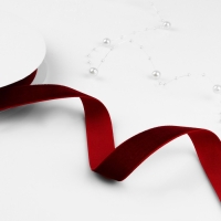 Лента бархатная, 20 мм, 18 &plusmn; 1 м, цвет бордовый №43