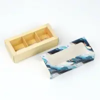 Коробка под 3 конфеты с ячейками &laquo;Акварель&raquo;, 13.3 х 3.3 х 5.8 см