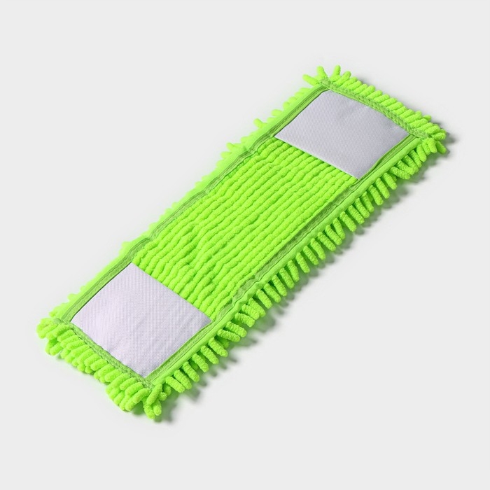 Насадка для плоской швабры Доляна, микрофибра букли, 43&times;13 см, цвет зелёный