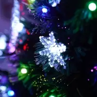 Ёлка фиброоптическая &laquo;Снежинки&raquo; 60 см, d нижнего яруса 35 см, 55 веток, мигание