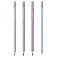 Карандаш чернографитный Berlingo Haze HB, заточенный, трехгранный, с ластиком, МИКС