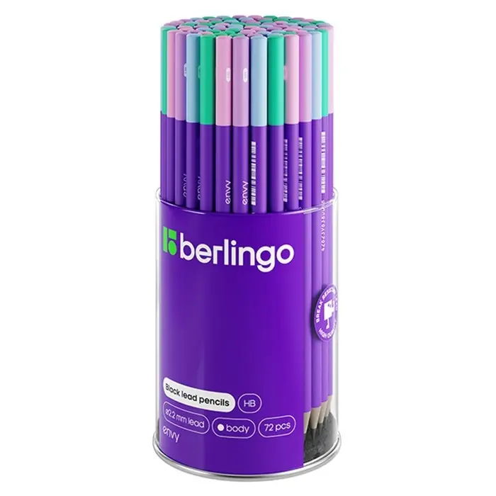 Карандаш ч/г Berlingo "Envy" HB, круглый, заточен, ассорти