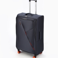 Чемодан 28", Текст, 47*31*78, отд на молнии, код замок, 4 колеса, т.серый