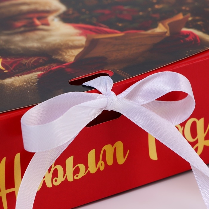 Новый год. Коробка подарочная новогодняя складная, упаковка, &laquo;С Новым Годом&raquo;, 16 &times; 12 &times; 5 см.