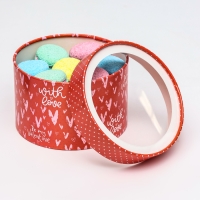 Коробка для макарун тубус с окном " With love! " 16 х 16 х 9 см Коробка для макарун тубус с окном " With love! " 16 х 16 х 9 см