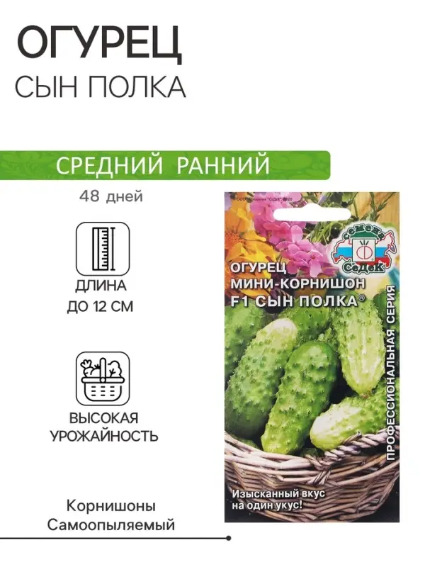 Семена Огурец  "Сын полка "F1 0.3 г