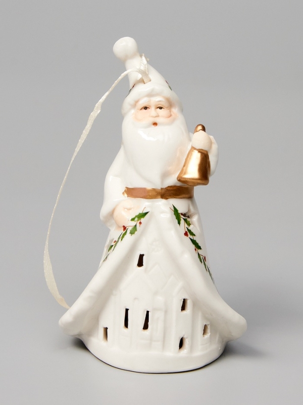 Светодиодная подвеска Светодиодная подвеска "Дед Мороз в белом" 10.8х6.4х5, 1 LED, LR44x3(в компл.), Т/БЕЛЫЙ