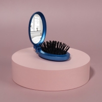 Расчёска массажная &laquo;Перламутровая бабочка&raquo;, складная, с зеркалом, 5,5 &times; 9 см, цвет МИКС