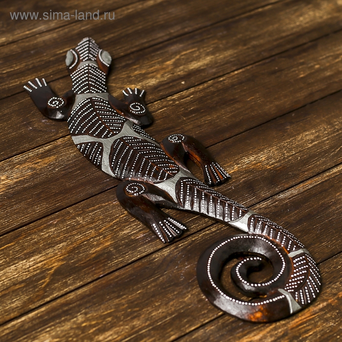 Панно дерево "Геккон" 50х13х1 см