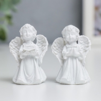 Сувенир полистоун "Белоснежный ангел в платье" МИКС 4х3,2х2 см