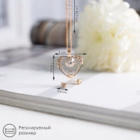 Гарнитур 2 предмета: серьги, кулон &laquo;Невесомость&raquo;, сердце, цвет белый в золоте, 45 см