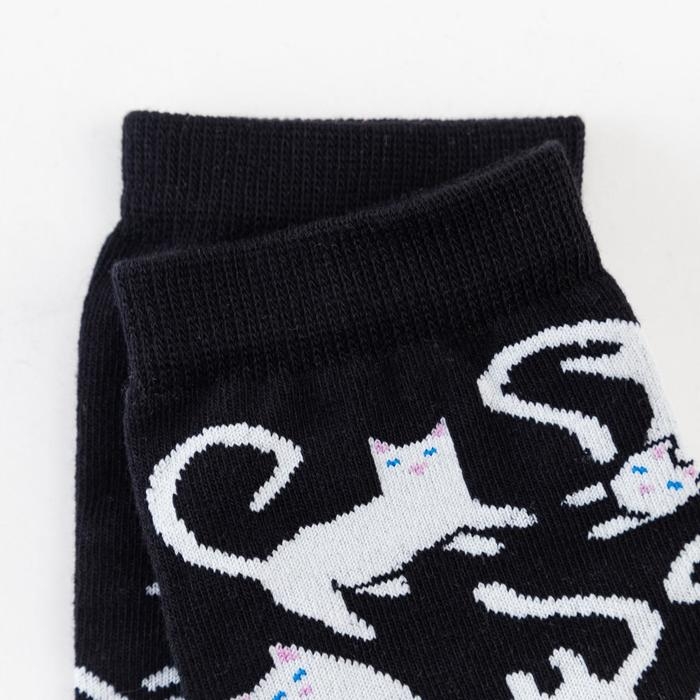 Носки MINAKU &laquo;Котики&raquo;, цвет чёрный, размер 36-37 (23 см)
