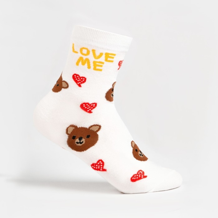 Носки женские "Love me", цвет белый, размер 36-40