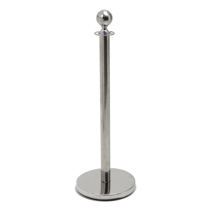 Стойка ограждения серебряная Calligrata, высота-95см, диаметр 5,1см, напольный диаметр-32см Стойка ограждения серебряная Calligrata, высота-95см, диаметр 5,1см, напольный диаметр-32см