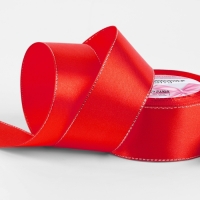 Лента атласная &laquo;Серебряные нити&raquo;, 40 мм &times; 23 &plusmn; 1 м, цвет красный №26