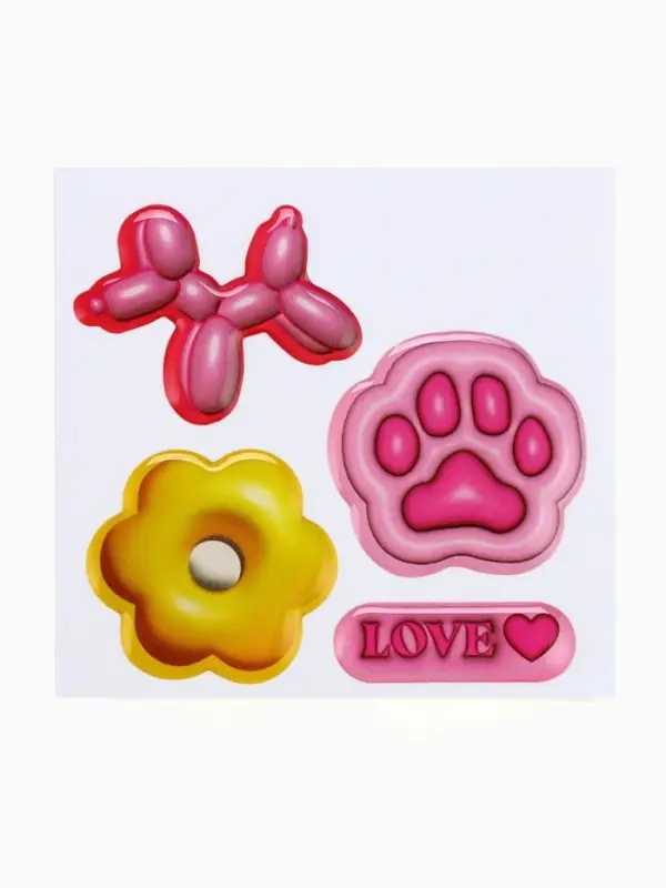 Объёмные 3D стикеры на телефон &laquo;Любовь&raquo;, 4 шт, 3 х 3 см