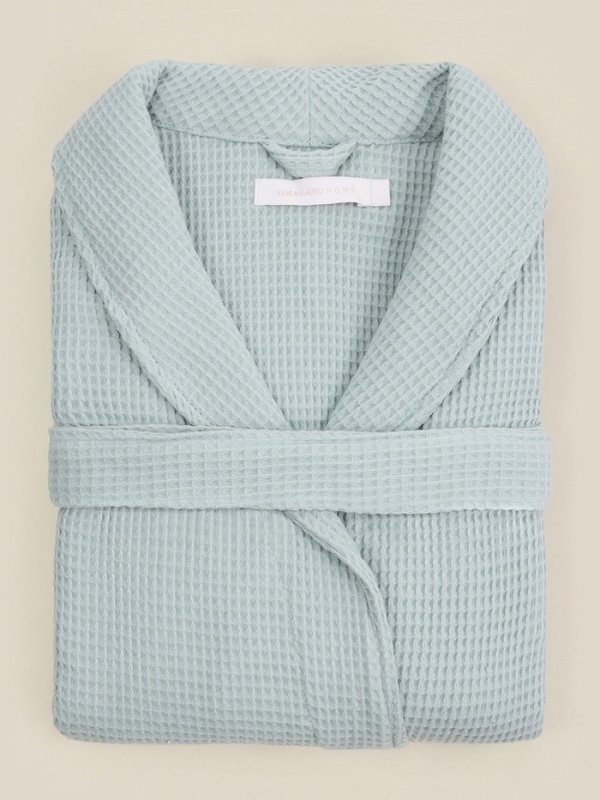 Халат вафельный женский SL HOME: Basic "Аззура", размер S, 100% хлопок, 300 г/м2