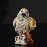 Фигура "Ворон с книгами" 8 см, серый с бронзой