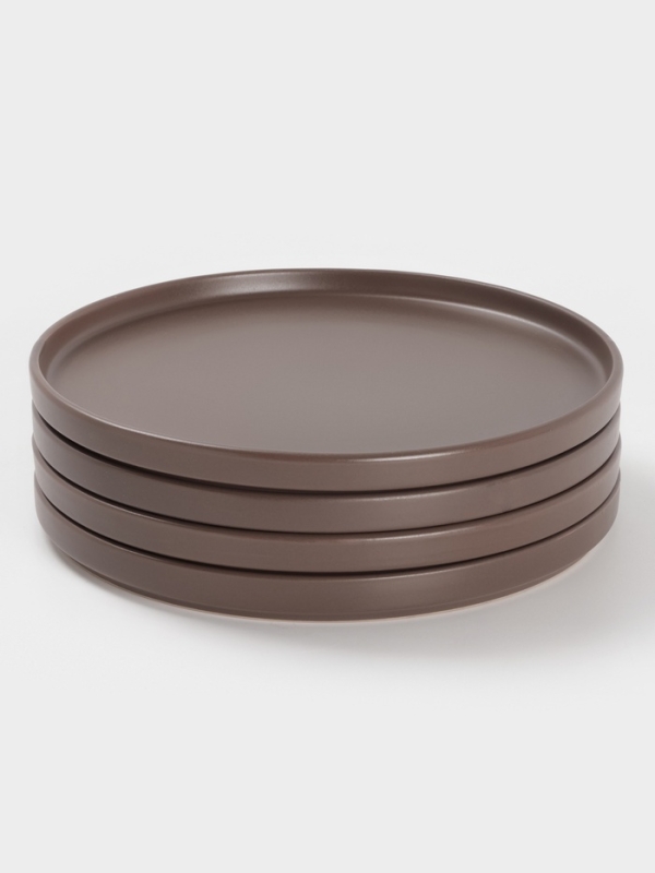 Набор тарелок Доляна &laquo;Гранит&raquo;, 4 шт., d=26 см, керамика, коричневый