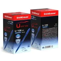 Ручка шариковая ErichKrause U-108 Original Stick, узел 1.0 мм, чернила синие, супермягкое письмо, длина линии письма 1000 метров