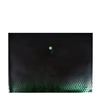 Папка-конверт на кнопке формат А4 180мкр Черная с металлизированной отделкой МИКС (шр на шт)   10843