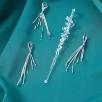 Украшение ёлочное &laquo;Сосулька люкс&raquo; (набор 10 шт) морозец, 14х1,5 см, прозрачный