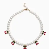 Бусы жемчужные "Вишня", цветные в золоте